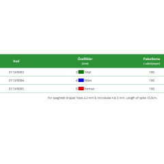 3 mm YEŞİL SPAGETTİ BORU SABİT.KAZIĞI