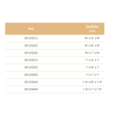 11/4''*1''*11/4'' PP DİŞLİ TE  ERKEK-DİŞİ-ERKEK