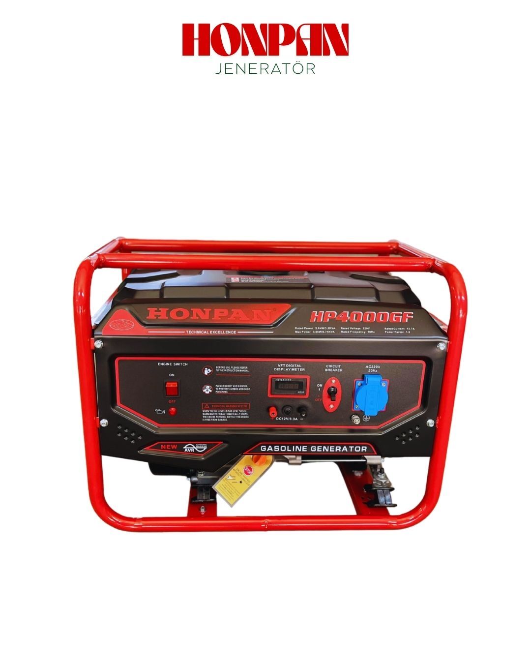 HONPAN HP4000 GF İPLİ MONOFAZE BENZİNLİ JENERATÖR  (3KW/3,75KVA)